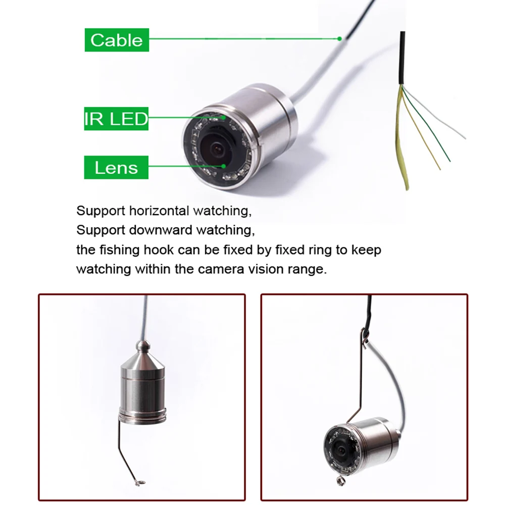 Lixada US Plug 1000TVL 4," ЖК дисплей искатель рыбы 140 ° широкоугольная Водонепроницаемая подводная камера для рыболовный монитор набор рыболокатор