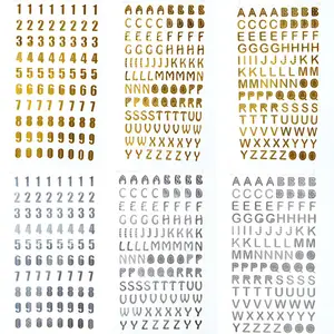 Very Small Numbers and Letters Metallic Silver/Gold Decoration Stickers DIY  Hot products - 1 set per sell - AliExpress