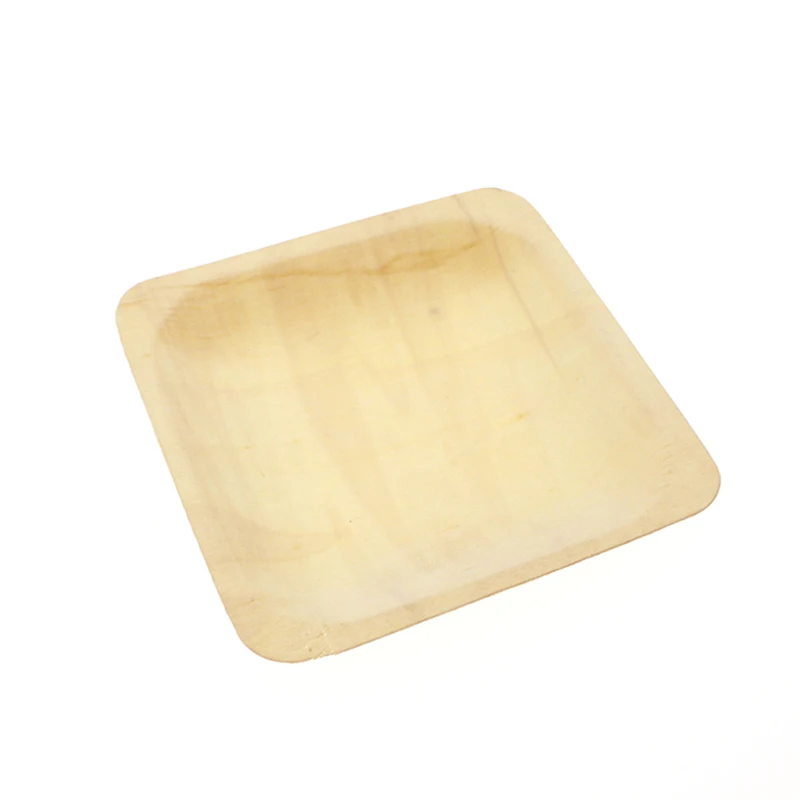 

8pcs Wooden Plates Dinner Biodegradable Disposable Party Trays Tableware