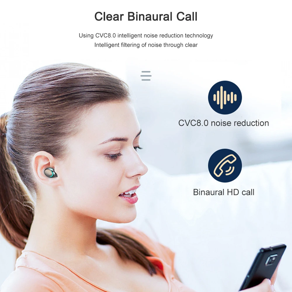 Wireless Bluetooth Earphone 5 0 Headphones Stereo Noise Cancelling Headphone F9 5 TWS Sport Earbuds with LED Display for Iphone