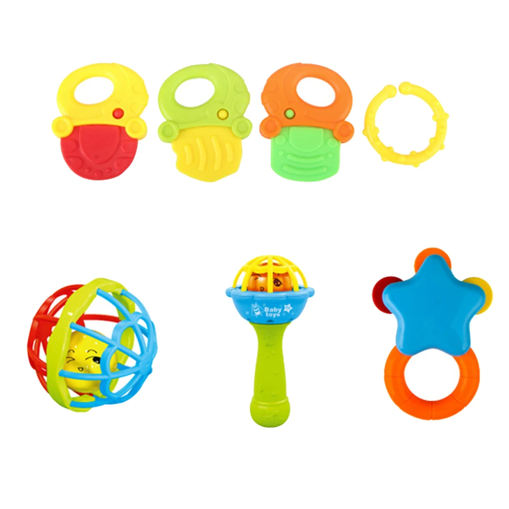Baby toys 7/8/10Pcs Baby Rattles Toys Teether Shakers Newborn Toddler Hand Grip Bells New