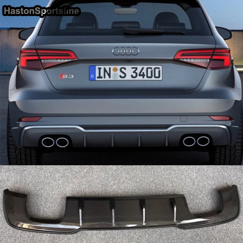 Задний диффузор S3 из углеродного волокна подходит для Audi A3 Sportback Hatchback 2017 2018
