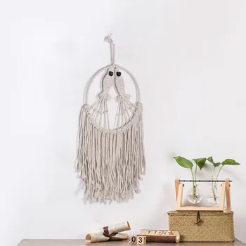 

Nordic Home Decor Tapestry Hand-woven With Tassel Background Wall Hnging Show Window Cotton And Linen Creative Ornaments