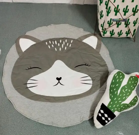 cat Узор, детские коврики для игр, детский коврик для ползания, напольный коврик, детское постельное белье, одеяло с кроликом, хлопковый игровой коврик, украшение детской комнаты - Цвет: cat