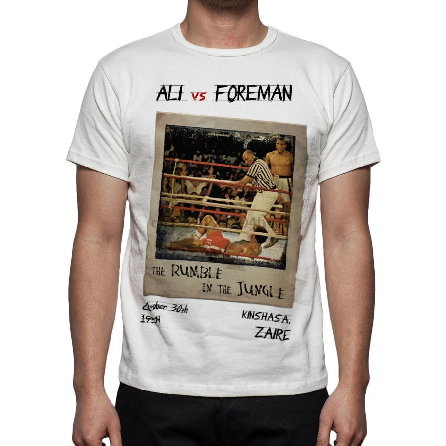 Мужчины Бокс Мухаммад Али против Джорджа Формана Rumble in the Jungle t-shirt M02 | Мужская