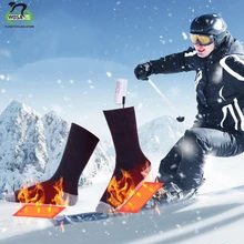 Зимние теплые носки с электрическим подогревом, носки с перезаряжаемой батареей для женщин и мужчин, уличные носки для катания на лыжах, велоспорта, спорта на открытом воздухе