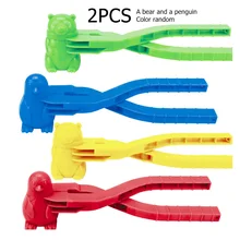 Pince de fabrication de boules de neige en plastique pour enfants, 2 pièces, outil de moule de sable de neige pour la lutte contre les boules de neige, jouets de sport amusants en plein air