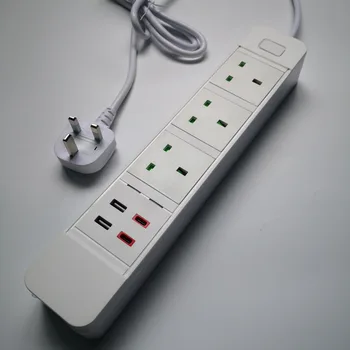 

Smart Wifi Power Strip 2 Type-c 2 USB 3 AC Outlets UK Plug Charging Station Echo Alexa Google Home IFTTT Remote Voice Control