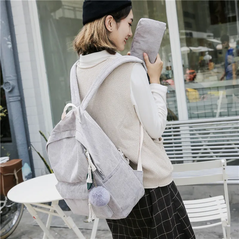 Модный вельветовый дизайнерский школьный рюкзак для девочек, школьная сумка высокого качества, красивый стильный рюкзак, прочная сумка для книг, ранец