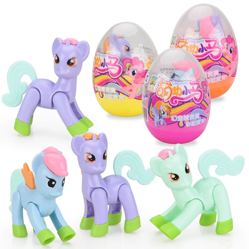 Random one Cute 7cm little Unicorn Deformed toy Children Birthday Christmas Gashapon mini super wings horse ponies doll | Игрушки и