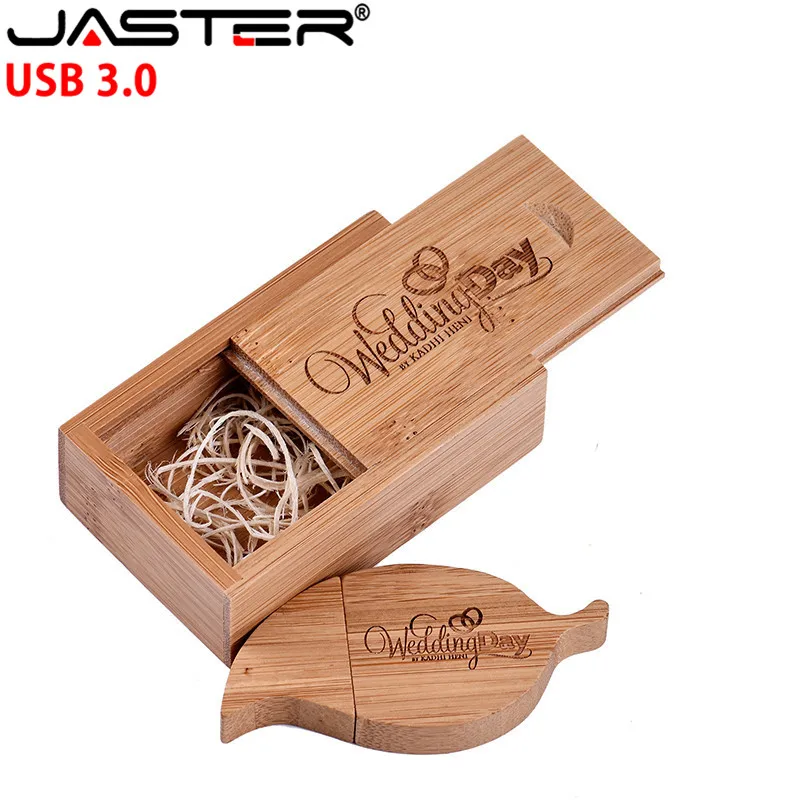 JASTER USB 3 0 уникальный деревянный лист + упаковочная коробка флэш накопитель карта