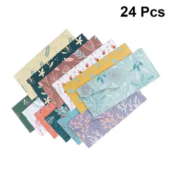 

24 Pcs/2 Sets Creative Budget Sheet Cash Envelopes Assorted Pattern Waterproof Budget Envelopes Letter Covers for Business Gift