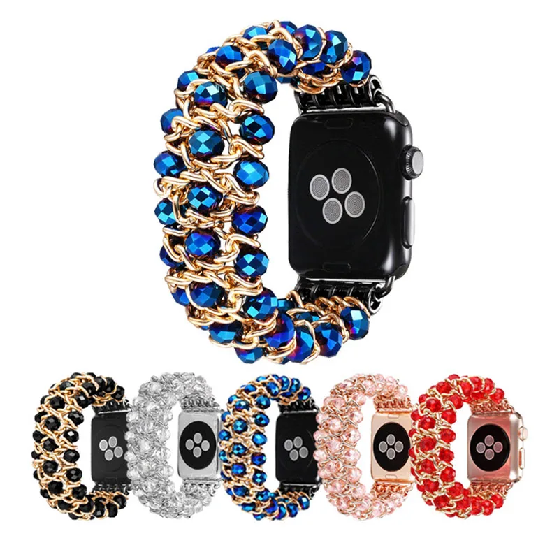 For Apple Watch iWatch Series 4 3 2 1 Pomegranate Shape Agate Beads Elastic Band Bracelet 38mm/40mm 42mm/44mm | Наручные часы