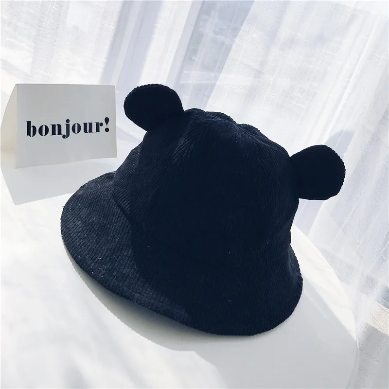 Женские Панамы в Корейском стиле Kawaii с ушками животных, подходят ко всему, на каждый день, облегающие Женские шляпы, милые Простые Модные женские шапки для студентов