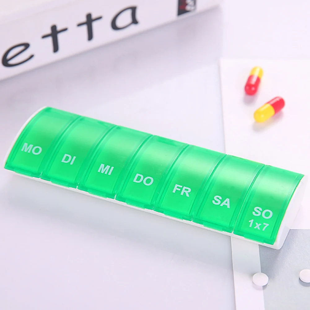 Портативный держатель, Диспенсер, чехол для таблеток, будни, прямоугольник, 7 дней, недельный слот, домашний мини-ящик для хранения лекарств, органайзер для планшета
