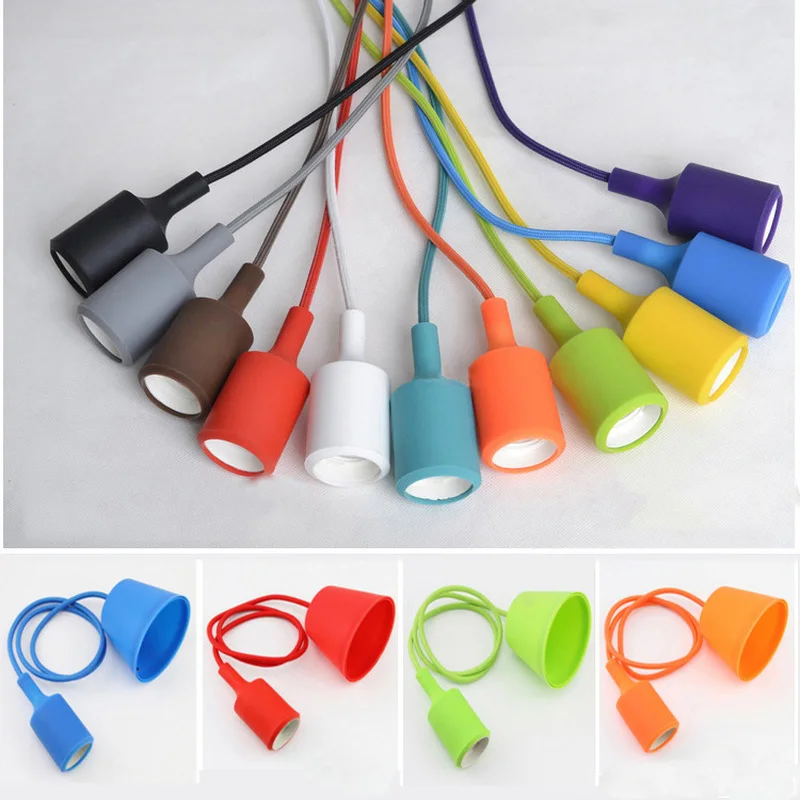 

Modern Macaroon Colorful Pendant Lights Simple Art Home Decor Silicone Color Lamp Holder for Living Room Kitchen Hanging Lamps