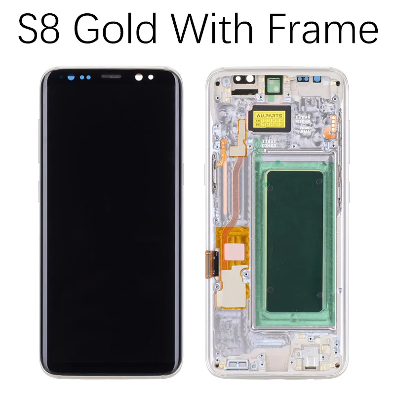 Oригинал AMOLED для самсунг S8 LCD дисплей сенсорный экран планшета замена для SAMSUNG GALAXY S8 плюс дисплей SAMSUNG S8 экран - Цвет: S8 Gold Frame