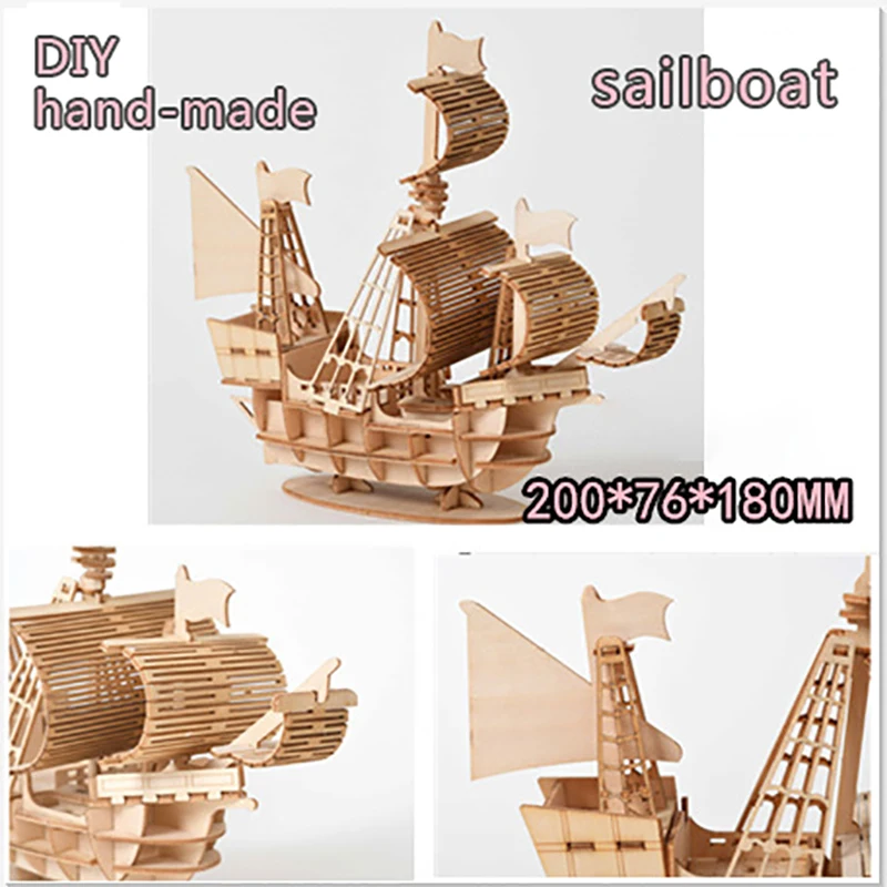 Детская игрушечная деревянная головоломка, Сборная модель, сделай сам, Парусный корабль, игрушки, 3D настольный декор, наборы для рукоделия