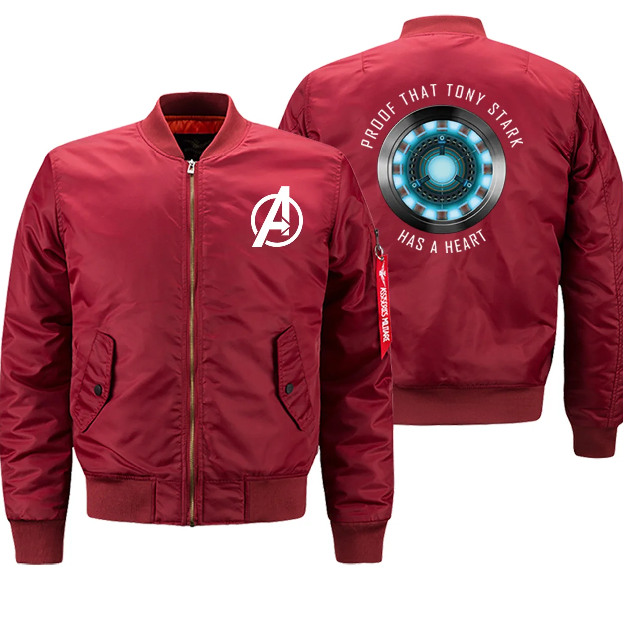 The Avengers Coat Iron Man Men's Bomber Jacket Tony Stark Motorcycle Coat Men Autumn Warm Casual Pilot Jackets Mens Streetwear - Color: red6