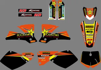 

Full set of Stickers Kits Free Customized Numbers Names Graphics Decals For KTM SX 125 250 380 400 520 2001 2002 SX 2002 2001