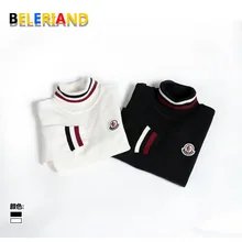 Новинка года, весенний Детский свитер вязаный свитер с высоким воротником и длинными рукавами в Корейском стиле для больших мальчиков ростом от 110 до 160 см