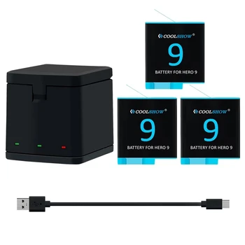 

for GoPro 9 Battery 3-Pack Replacement Batteries and 3-Channel USB Quick Charger with Type-C Cord