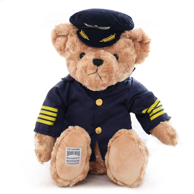 High Quality Captain Teddy Bear Plush Toy Soft PP Cotton Collection Gifts Stuffed Animals Christmas Birthday Gifts