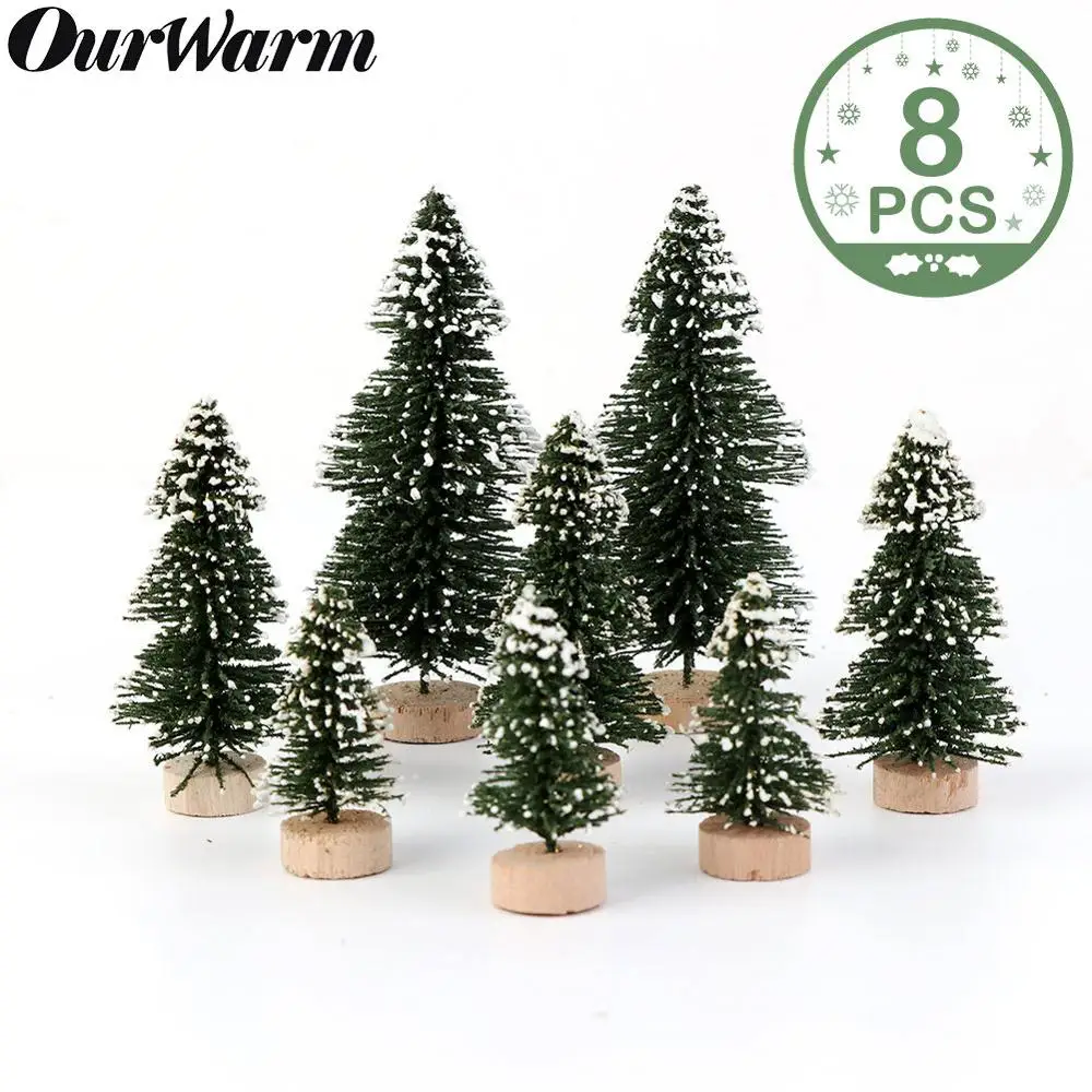 OurWarm 8 шт. мини сизаль елки 3 цвета бутылки кисти дерево DIY ремесло рабочего стола