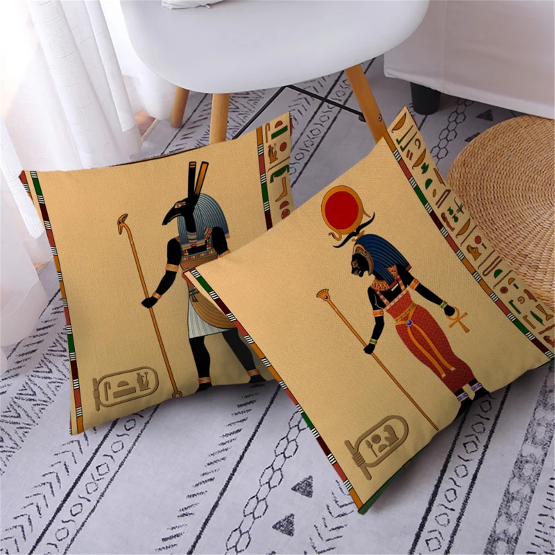 

Ancient Egypt Religion Style Cushions Cover Decorative Cushions Vintage Retro Pillowcase for Pillows Sofa Home Decor