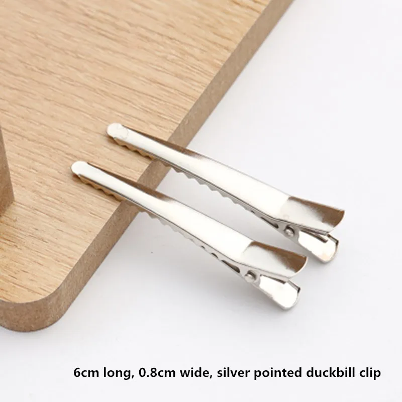 10pcs Silver Handmade headdress hair accessories diy ribbon material package BB clip bow hairpin hairpin duckbill clip