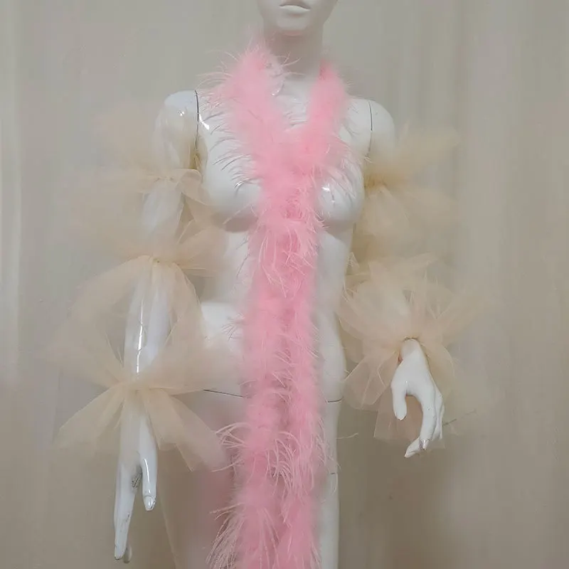 Mingli Tengda Bridal Gloves Wedding Accessories Mori Exaggerated Modeling Long Gloves Wedding Arm Cover Decorated Bride Tulle lace gloves wedding dress gloves