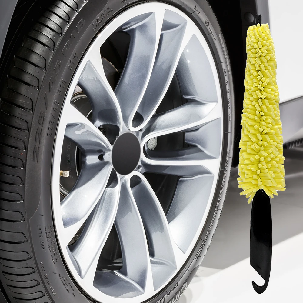 Автомобильные колеса щетка для мытья Пластик ручка автомобиля щеточка для чистки колесные диски шин чистящей щетки для авто с эффектом потертости; щетки губки для мытья автомобиля инструменты