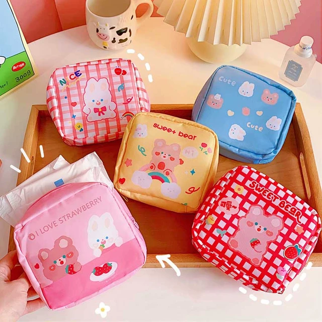 Cartoon Mini Tampon Bag Portable Cute Girl Large Capacity Sanitary Napkin  Storage Bag Tampon Purse Storage Bag Home Accessories - AliExpress