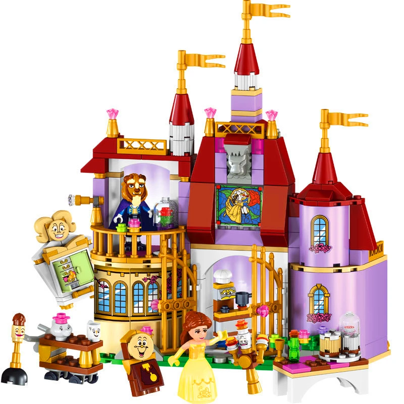 Beauty and The Beast Princess Castle Building Blocks Educational Kids Toys Gift 