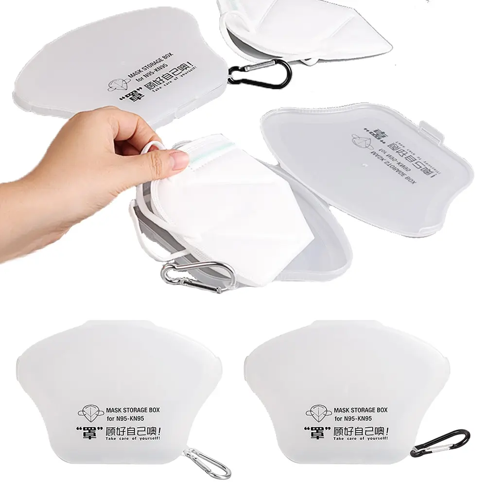 

New Portable Mask Box Holder Cover Face Masks Storage Box Protective Case Foldable Dustproof Masks Container Clip Plastic Modern
