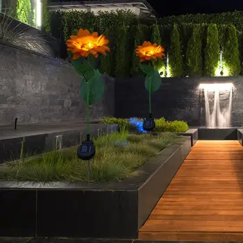 

Outdoor Solar Power LED Simulation Sunflower Light Excellent ABS Jumbo and Stainless Steel Garden Lawn Landscape Lamp