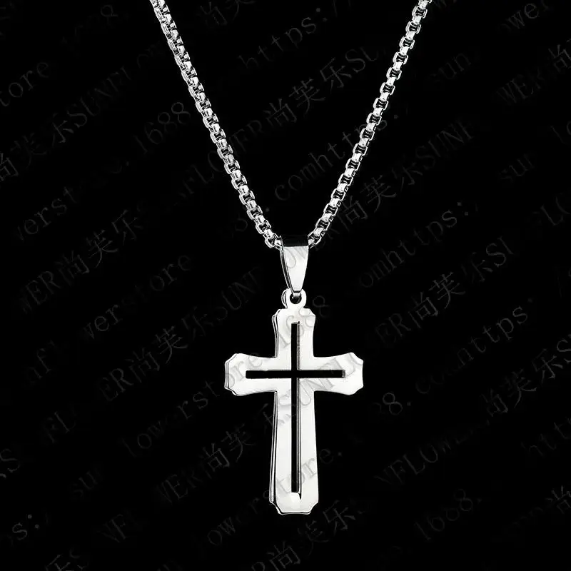 Христианские модные ювелирные изделия оптом из нержавеющей стали крест ожерелье