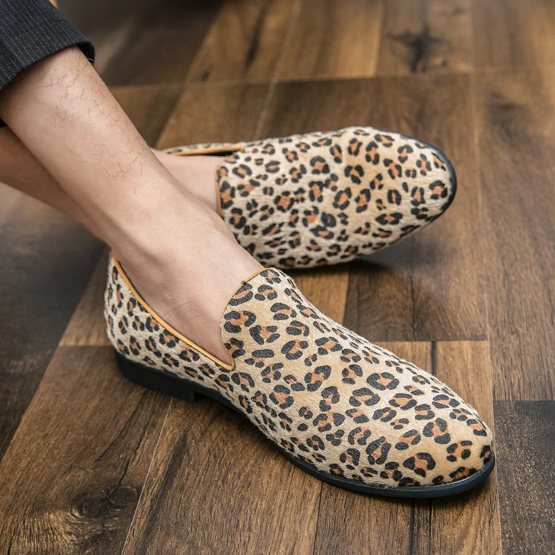 Luxry Men Loafers Shoes Slip On Moccasins Plus Size 38-48 Flats Casual Shoes Man Party Leop dress wedding Shoes Zapatos Hombre 4