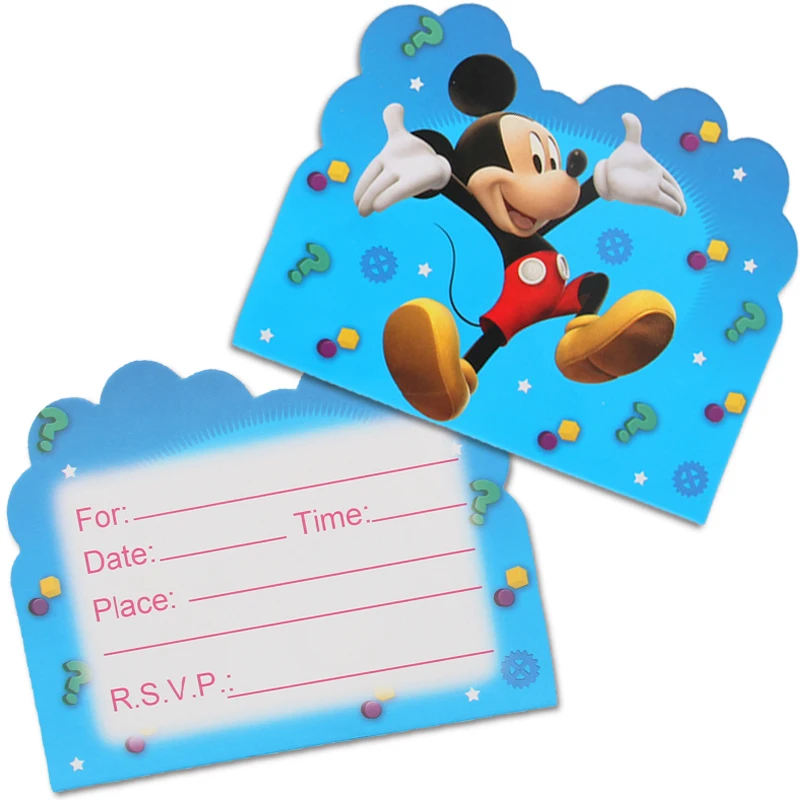  100Pcs Cartoon theme Invitation Card envelope Unicorn/Princess/spiderman/Avenger/Mermaid/Panda birt - 4.00014E+12