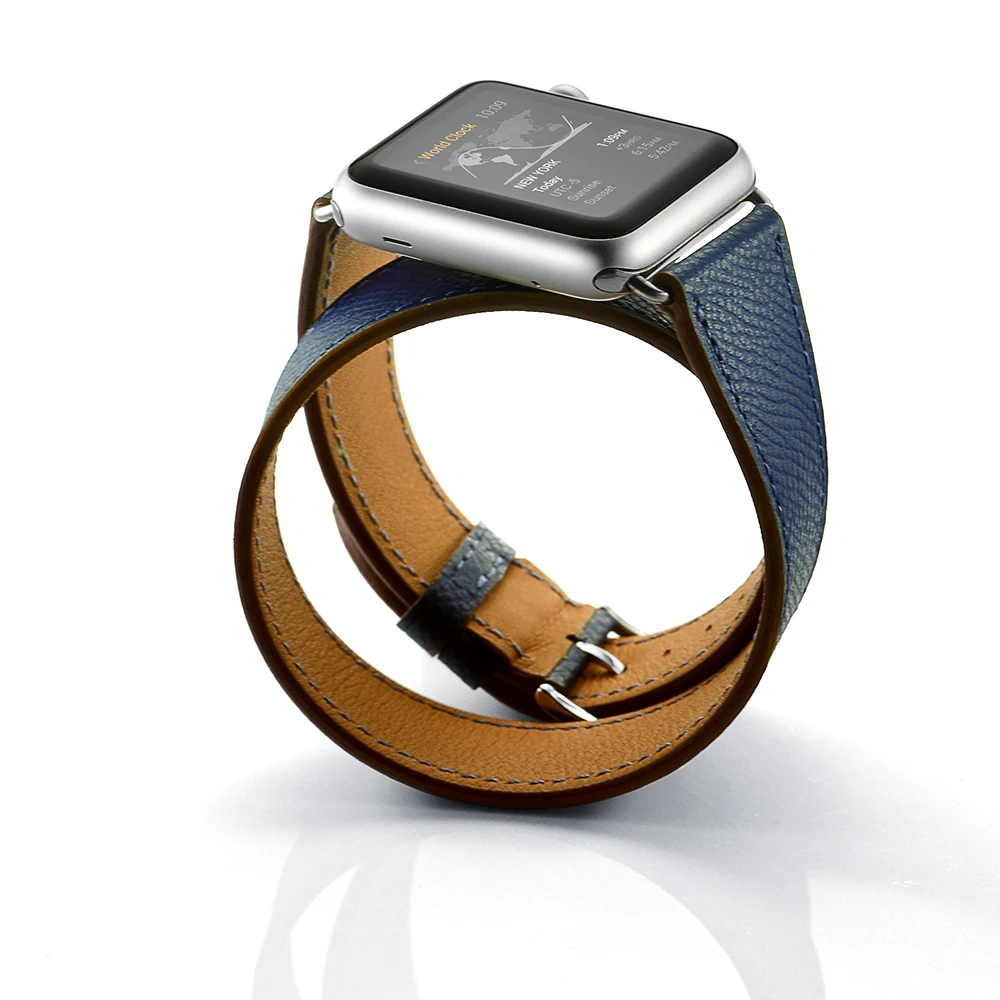 

Double-circle Palm Print Strap Genuine Leather Strap for Apple Watch Bands 38/42mm iwatch Watchbands Reloj Watch Accessories