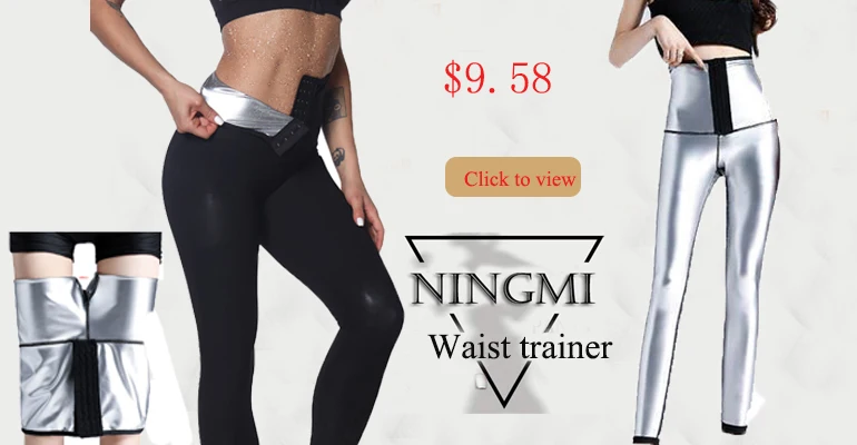 NINGMI Slimming Waist Trainer Women Tracksuit Fat Burning Hot SPA Sportes  Workout Thermal Sweat Sauna Neoprene Body Belt Girdles