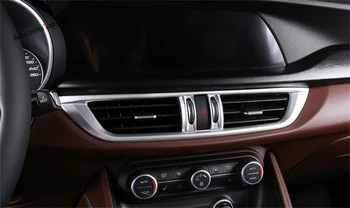 

Yimaautotrims Central Air Conditioner AC Outlet Vent Cover Trim Fit For Alfa Romeo Stelvio 2017 - 2020 ABS Interior Mouldings