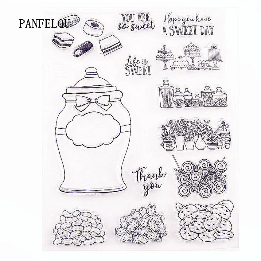 PANFELOU 15,5x21,5 candy jar прозрачный чистый силикон штамп/печать DIY Скрапбукинг альбом Хэллоуин прозрачные силиконовые штампы