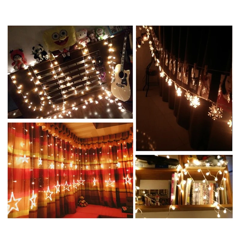 8M Battery Waterproof Fairy Garland LED Ball Decorative String Lights For Christmas Tree Wedding Home Indoor Decoration Navidad
