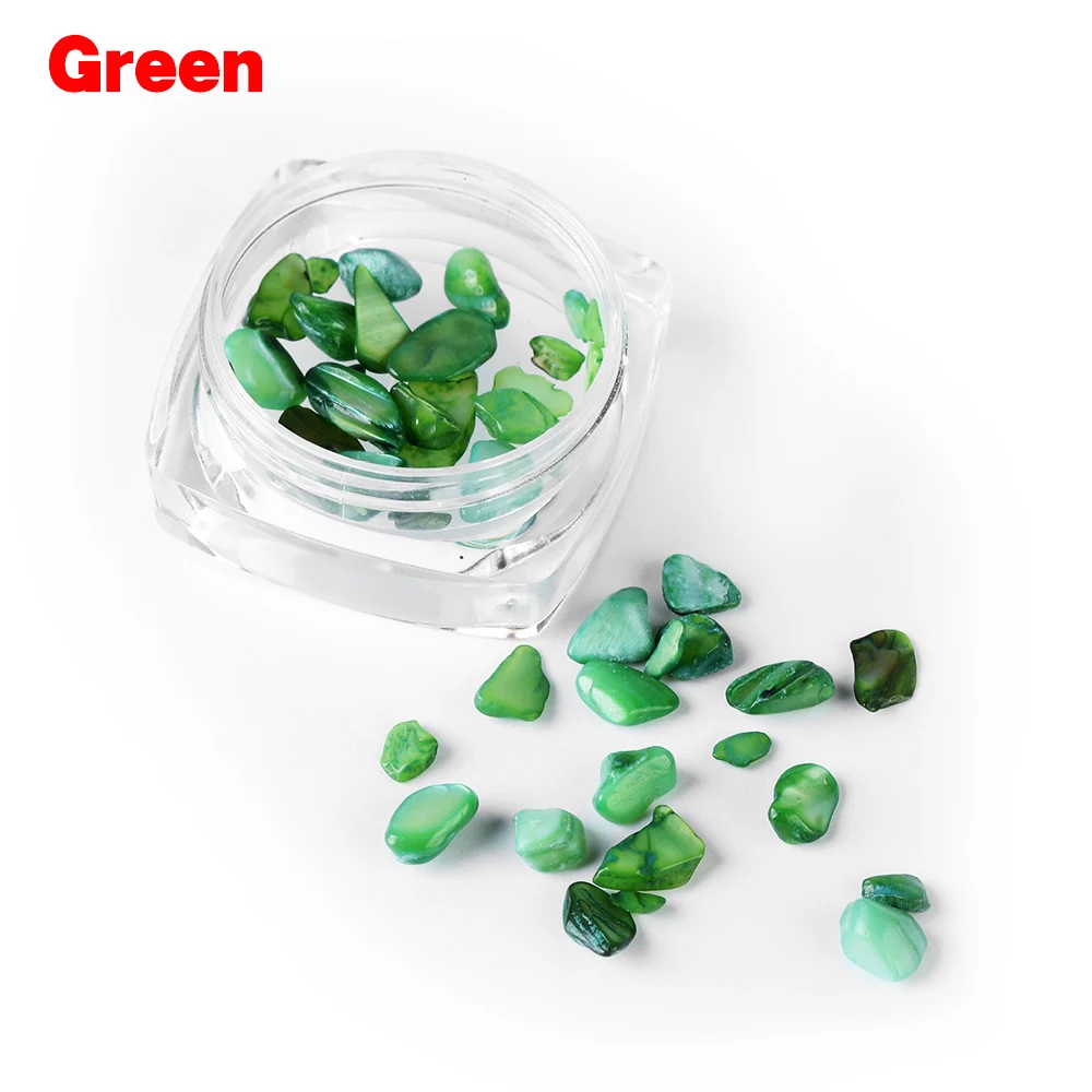 green Новая мода 3D украшения для ногтей блестящая жемчужная оболочка ломтик хлопья камешки для дизайна ногтей Подвески Блестки Советы Маникюр Аксессуары - Цвет: green