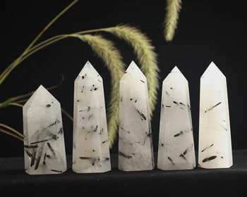 

Natural and beautiful Valoran black tourmaline point quartz crystal pillar for spiritual meditation healing energy stone mineral
