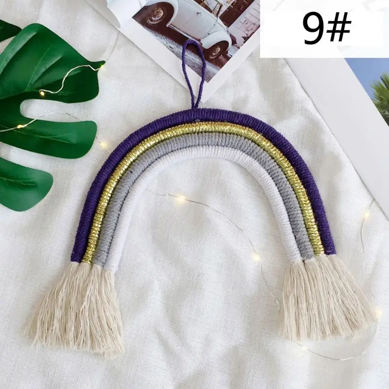 Rainbow Handmade Weaving Ornament Nordic Simple Kid Room Wall Decoration Hanging Home Decoration Accessories - Цвет: 9-L