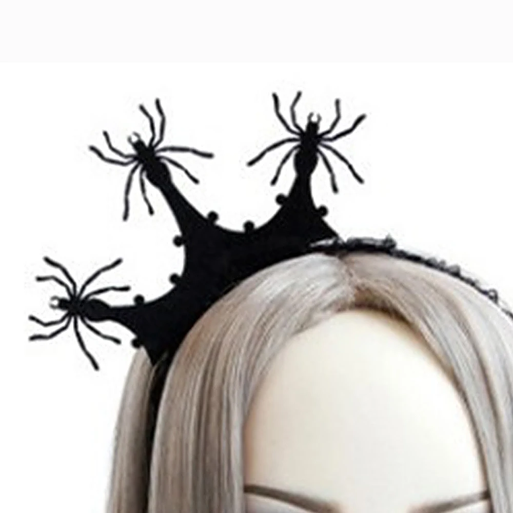 Женская повязка на голову на Хэллоуин, шляпа летучая мышь, Корона обруч для волос, косплей, кружевная вуаль, Топпер, вечерние украшения для волос, 1 шт - Цвет: F