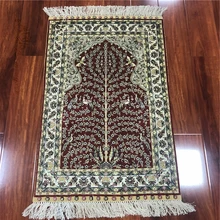 2x3feet красный Древо жизни ручной переплетения Шелковый коврик на пол традиционный ручной работы области ковер