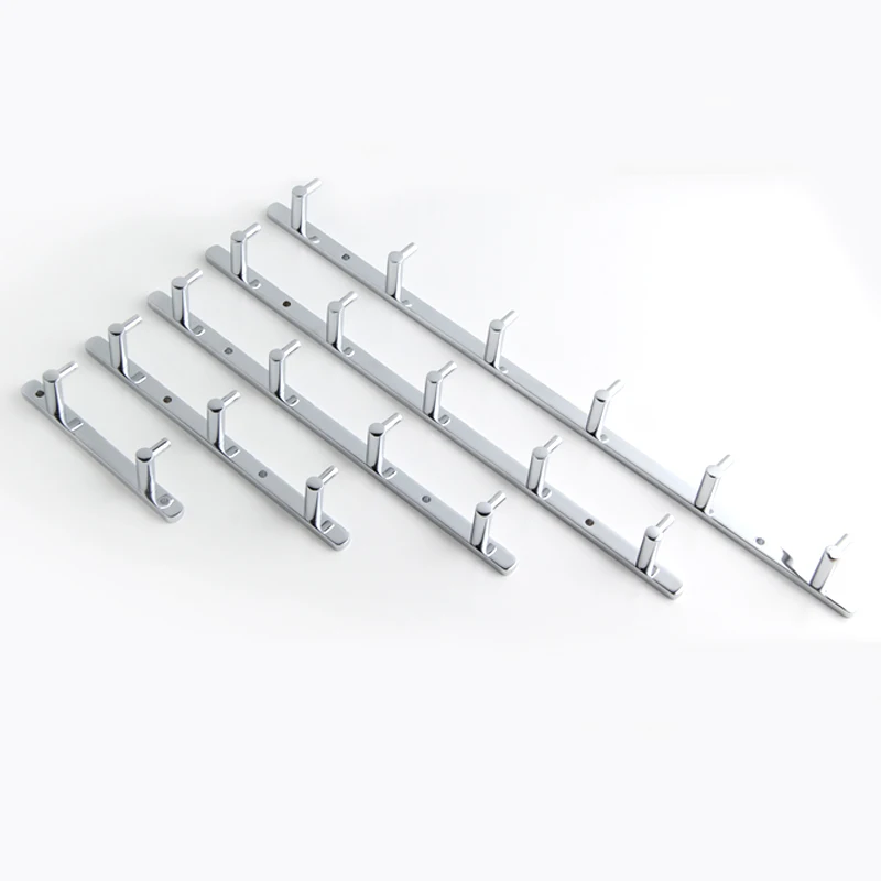 2/3/4/5/6pcsSliver Electroplating Multi-function Towel Hooks Wall Mounted Hooks Duty Home Kitchen Wall Door Coats Clothes Hook